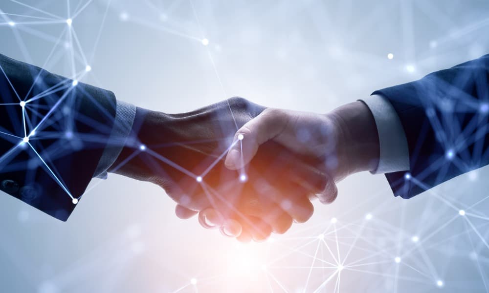 Close-up of a business handshake